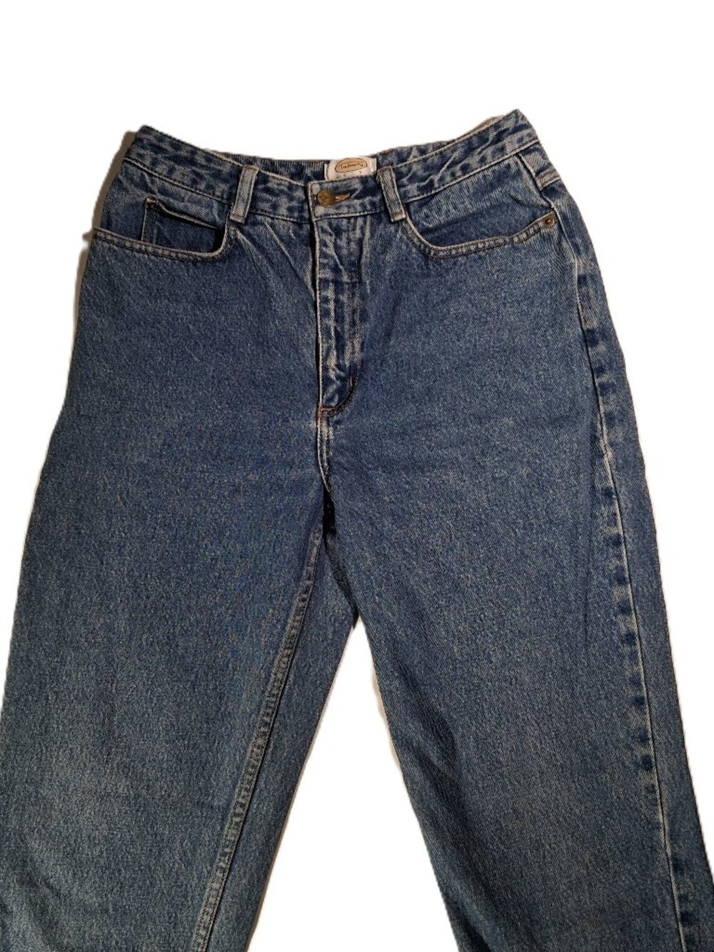 TALBOTS JEANS  8 petite  Tapered Straight Leg  90's Retro   High-Rise  Med Wash